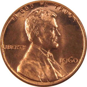 1960 Large Date Lincoln Memorial Cent BU Uncirculated Penny 1c Coin - Picture 1 of 4