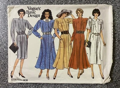 VTG Vogue Basic Design Pattern 1910 sz 8-10-12 UNCUT uniform work career dress - Image 1 of 4