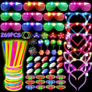 269 Piezas Juguetes Luminosos Fiesta Pulseras Anillos Gafas y Barras de Luz - Imagen 1 de 12