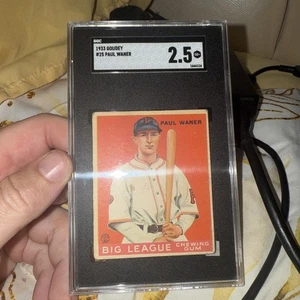 1933 Goudey #25 Paul Waner Sgc 2.5 Beauty HOF Pittsburg Pirates Big Poison 3000H - Picture 1 of 5