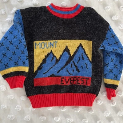 Suéter Vintage Años 80 Niños Monte Everest Talla 7 - Hecho en Portugal - Tejido Acrílico  Foto 1 de 4