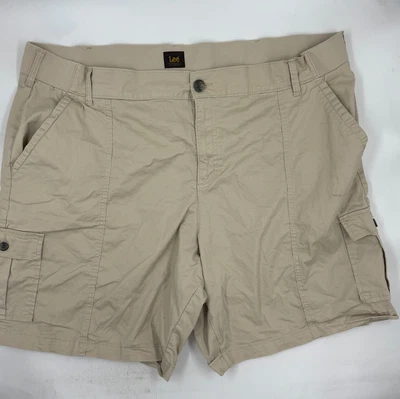 Lee Women's Cargo Shorts 24W Beige Cotton Spandex Stretch Pockets Casual Bottoms - Image 1 of 4