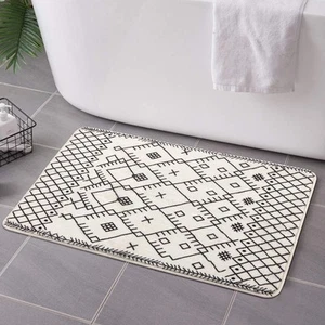 Bathroom Rugs 20x31 inch Boho Bath Mat Non-Slip Moroccan Geometric Farmhouse ... - Picture 1 of 6