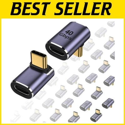 High-Speed 90 Degree USB C Adapter - Multi-Functional Connector Set for Devices - Image 1 of 4