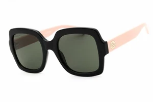 Occhiali da sole Gucci GG1337S 008 montatura nero rosa lenti grigie 54 mm - Foto 1 di 4