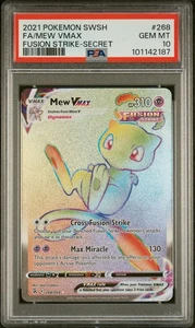 PSA 10 Mew VMAX #268 Full Art Secret 2021 Pokemon SwSh Fusion Strike GEM MINT - Picture 1 of 2