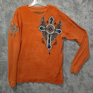 Camicia Raw State Uomo Grande Cross Wing Grafica Redenzione Live Free Manica Lunga - Foto 1 di 20