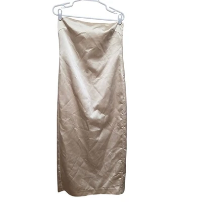 Zara Satin Effect Champagne Midi Skirt Size M - Image 1 of 4