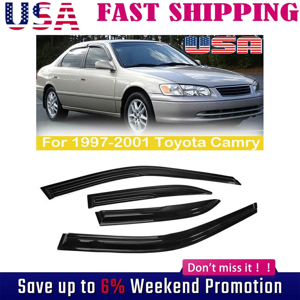 Para Toyota Camry 1997-2001 Viseras Ventana Ventilación Parasol Protectores de Lluvia - EE. UU. Foto 1 de 4