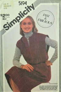 VTG Simplicity 5194 Misses 10-14 EASY Pullover Jumper Dress Learn to Sew Pattern - Picture 1 of 2