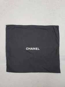 Chanel schwarz Kordelzug Staubbeutel Reise Abdeckung Aufbewahrung 21" x 18,5" große Handtasche - Bild 1 von 6