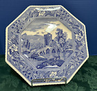 SPODE Blue Room Sutherland Collection 'Lucano' Octagon Plate 9-1/2" Castle Tower