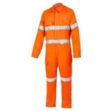 MENS Industrial Heavy Duty Fire Resist Coverall Reflective Tape Overalls