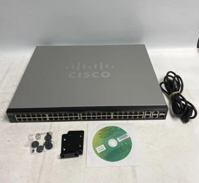 Cisco SF300-48p 48-port 10/100 PoE Managed Switch - Image 1 of 4