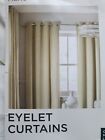 Brand New Next Olive Green Matte Velvet Eyelet Lined Curtains 89X90