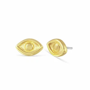 14k Solid Gold Evil Eye Threadless Stud , End 25g Threadless Pin Body Jewelry - Picture 1 of 6
