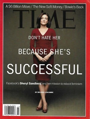 Time Magazine Facebook Sheryl Sandberg The New Soft Money David Bowie 2013 - Image 1 of 4