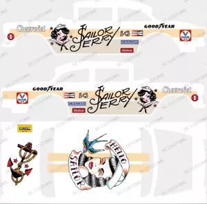 55 CHEVY GASSER (NONE-WHITE TONER) DECALS SA1LOR JERRY - Picture 1 of 1