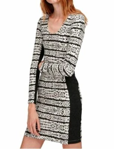 French Connection Mayan Stripe Scoop Neck Dress UK 10 LN021 MM 18 - Picture 1 of 3