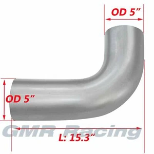 Aluminized 5 Inch 5"OD X16" Arms 90 Degree Exhaust Elbow Universal - Picture 1 of 6