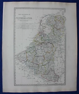 KINGDOM OF THE NETHERLANDS, original antique map, SDUK, 1844 - Picture 1 of 5