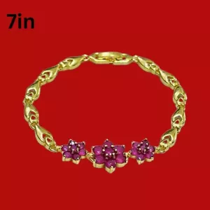 Bracciale donna FIORE 18K 22K 23K 24K THAI BAHT ORO GIALLO 7 in - Foto 1 di 5