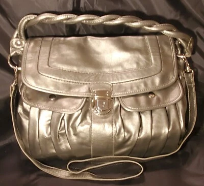 Cartera Spiegel Platino Amplio Bolso Asa Trenzada y Correa Larga para el Hombro Foto 1 de 4