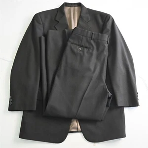 Vtg Tallia 40S 33x30 Dark Brown Check Wool USA Made Mens Jacket Pants Suit - Picture 1 of 24