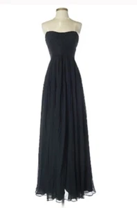 Abito Lungo J Crew TAGLIA 2 Senza Spalline Nero in Seta Taffeta Abito Formale NUOVO RN77388 - Foto 1 di 1