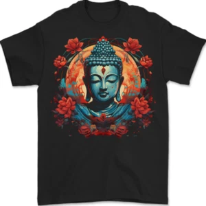 Camiseta Buda con flores de loto para hombre 100 % algodón - Imagen 1 de 2