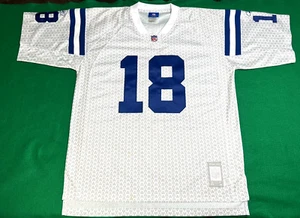 VTG Rare Design Peyton Manning Reebok White/Gray Colts Embroidered Jersey Large - Picture 1 of 20