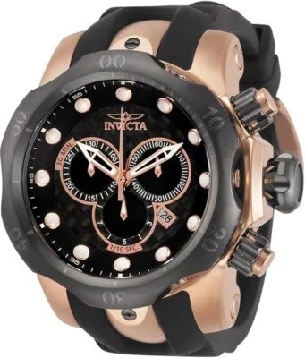 Reloj Invicta 0361 Para Hombre 52mm Venom Cronógrafo Caja Oro Rosa Bisel Negro 1000m Foto 1 de 3