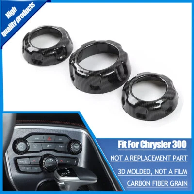 Carbon Fiber Air Conditioner AC Switch Trim Cover For Chrysler 300C 2011+ - Image 1 of 4