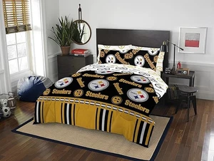 Pittsburgh Steelers Queen Comforter Bedding Set 5 Piece NFL Northwest Licensed - Picture 1 of 3
