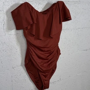 La Blanca Goddess Ruffle One-piece Swimsuit In Cinnamon 10 $130 - Picture 1 of 9