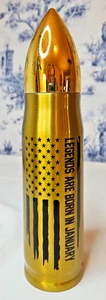Bullet-Shaped Tumbler Vacuum Insulated Travel Mug "Legends are Born in Jan" 17oz - Picture 1 of 4