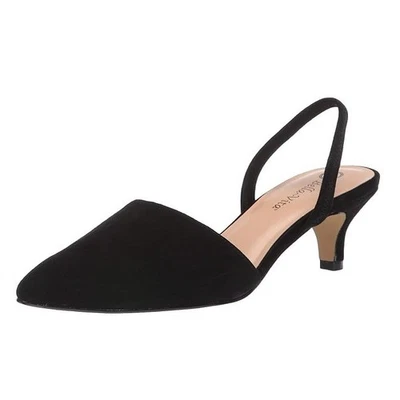 Bella Vita Womens 9.5 M Black Suede Sarah Pointed Toe Sling Back Heels NIB SS6 - Image 1 of 4