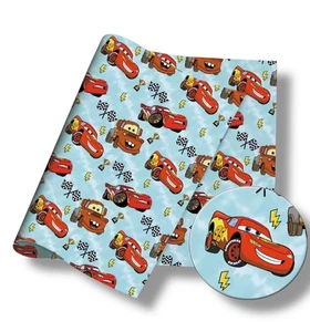 Tessuto Auto Rosso Schiarente Mcqueen Mator 100% Cotone Poliestere 50x145CM - Foto 1 di 1