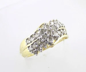 Schillernd!!! 10K massiver Weißgold natürlicher champagnerfarbener Diamant Ring, Größe 7 - Bild 1 von 7