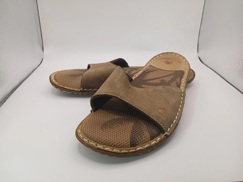 Sandalias Margaritaville para mujer 7 Negril informales sin cordones planas deslizables cuero marrón Foto 1 de 3