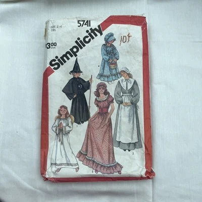 Cottagecore Dress Prairie Girls 2 4 Costume Simplicity 5741 Sewing Pattern Cut - Image 1 of 2