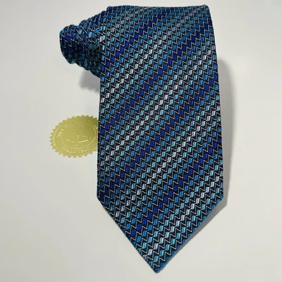 MISSONI Extra Long Woven Silk Luxury Tie w Zigzag Stripes 63x3.5” NWOT - Image 1 of 4