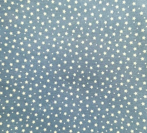 Cotton Fabric - Mini White Star and Spot on Pale Blue- Craft Fabric Material - Picture 1 of 5