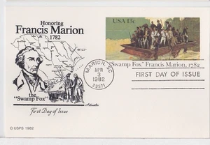 TurtlesTradingPost- Francis Marion The Swamp Fox 1982 FDC #UX94 Artmaster Cachet - Picture 1 of 1