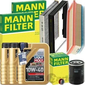 Mann Paquete de Inspección + Liqui 10W-40 Aceite Apto para 1.4 Fiat Doblo Idea - Imagen 1 de 7
