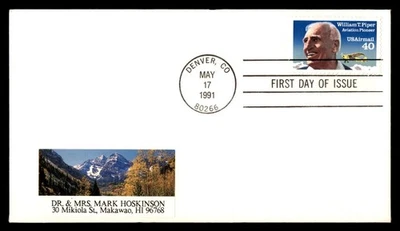Mayfairstamps US FDC 1991 William T Piper and Airplane First Day Cover aau_50007 - Image 1 of 2