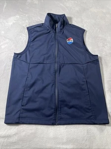 Pepsi Co. Full Zip Vest Sport-Tek Size Large Navy Blue Zip Pockets - Picture 1 of 10