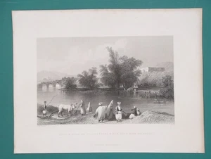 LEBANON Khan Hotel on Litani River at Joub Jannine - 1837 Print by Bartlett - Picture 1 of 2