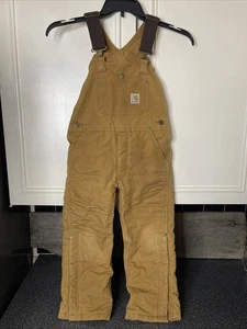 Vintage Carhartt Double Knee Youth Overalls Brown YYR02 Medium Insulated Winter - Bild 1 von 6