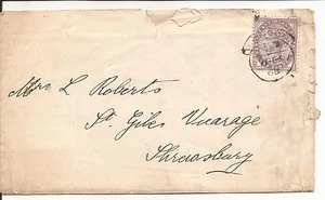 28-2-1897 REGNO UNITO REGINA VITTORIA ONE PENNY DEL 1881 UNI. N° 73 SU BUSTA - Picture 1 of 1